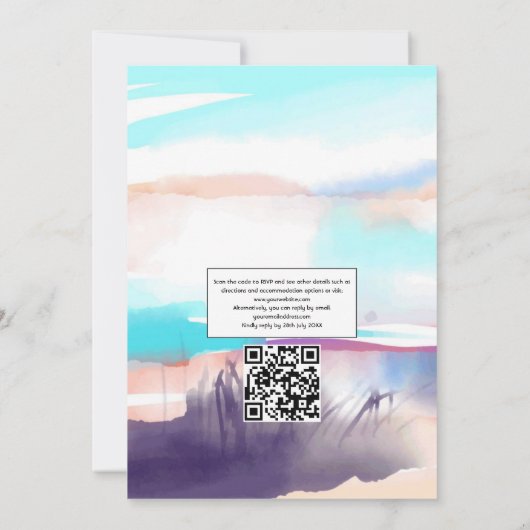 Hochzeitssommer QR Code UAWG Beach Einladung (Rückseite)