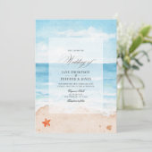 Hochzeitssommer QR Code UAWG Beach Einladung (Stehend Vorderseite)