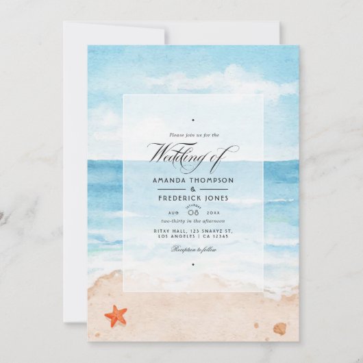 Hochzeitssommer QR Code UAWG Beach Einladung (Vorderseite)