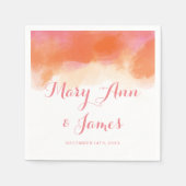 Hochzeitssommer Rosa Korallenfarbe Serviette (Vorderseite)