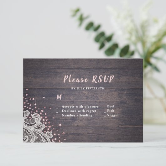 Hochzeitssommer RSVP Glitzer (Stehend Vorderseite)