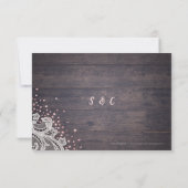 Hochzeitssommer RSVP Glitzer Karte (Rückseite)