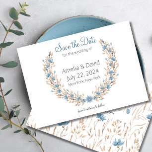Hochzeitssommerfest mit getrocknetem Gras Save The Date