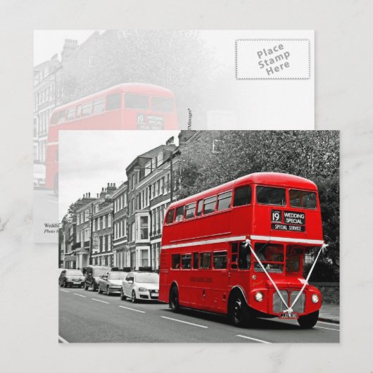 Hochzeitssonderbus Postkarte (Vorne/Hinten)