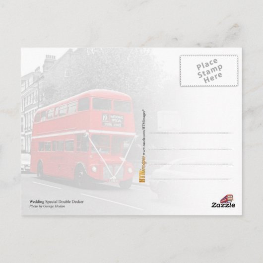 Hochzeitssonderbus Postkarte (Rückseite)