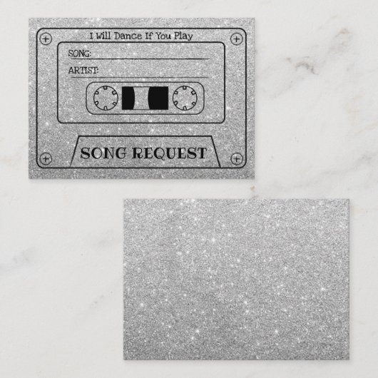 Hochzeitssong-Anfrage Moderne Silberkassette einfü Begleitkarte (Vorne/Hinten)