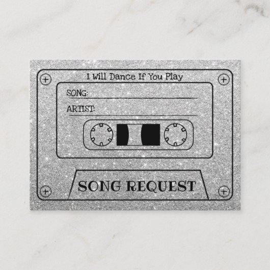 Hochzeitssong-Anfrage Moderne Silberkassette einfü Begleitkarte (Vorderseite)