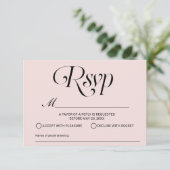 Hochzeitssong-Band-Kassettenband Rosa UAWG RSVP Karte (Stehend Vorderseite)