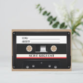 Hochzeitssonganforderung Vintag Cassette Kraft-UAW RSVP Karte (Stehend Vorderseite)