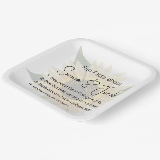 Hochzeitssonne mit Spaß Pappteller (Gewinkelt)