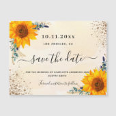 Hochzeitssonnenblume Eukalyptus speichert den Datu Magnetkarte (Vorderseite)