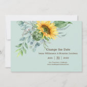 Hochzeitssonnenblume Rustikale ändern das Datum Gr Save The Date (Vorderseite)
