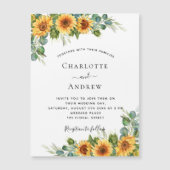 Hochzeitssonnenblumen Eukalyptus Luxus boho Magneteinladung (Vorderseite)