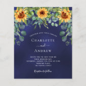 Hochzeitssonnenblumen Eukalyptus-Marinebudget Flyer (Vorne)