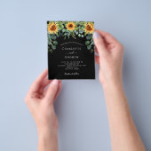 Hochzeitssonnenblumen Eukalyptus schwarzes Budget Flyer (Gruppe)
