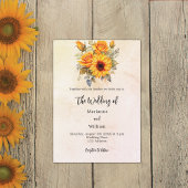 Hochzeitssonnenblumen, rustikal gelb einladung