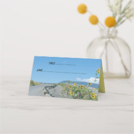 Hochzeitssonnenblumen verschmelzen Western-Bergstr Platzkarte