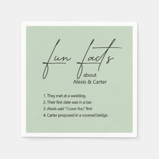 Hochzeitsspass - Fakten auf der Bildfläche Serviette (Vorderseite)