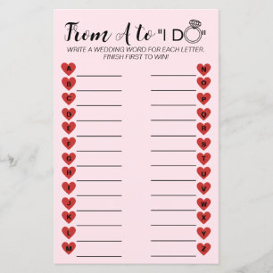 Hochzeitsspiel A bis Z - Spaß Brautparty-Aktivität