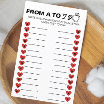 Hochzeitsspiel A bis Z - Spaß Brautparty-Aktivität