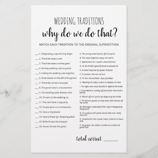 Hochzeitsspiel (Antworten in Beschreibung) (Vorderseite)