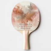 Hochzeitsspiel-Rose Goldstaubfarbe Unterschrift Tischtennis Schläger (Rückseite)