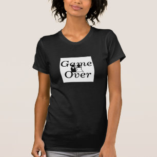 Hochzeitsspiel über Schwarz-weißen Spaß-T - Shirt