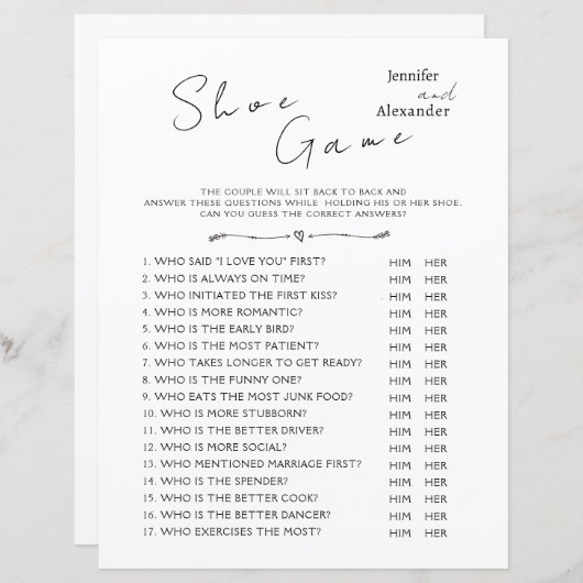 Hochzeitsspiele (Vorne/Hinten)