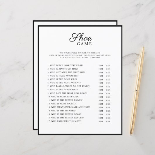 Hochzeitsspiele im modernen Stil. (Vorderseite/Rückseite Beispiel)