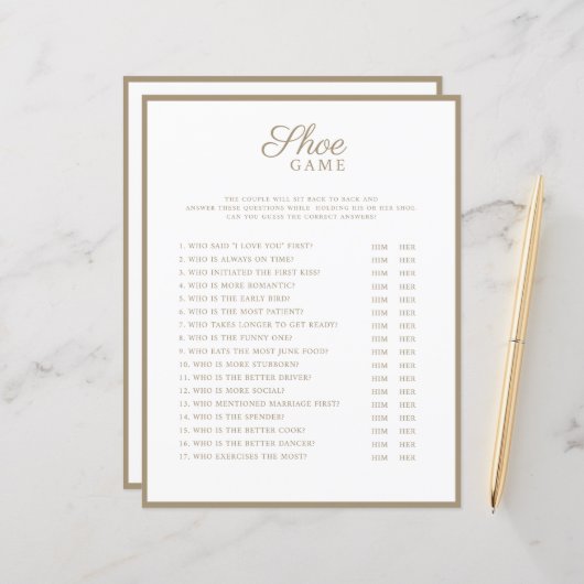 Hochzeitsspiele im modernen Stil. (Vorderseite/Rückseite Beispiel)