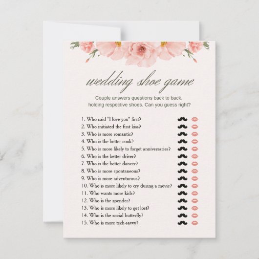 Hochzeitsspielkarte für Blumenkohle im Brautparty Einladung (Vorderseite)