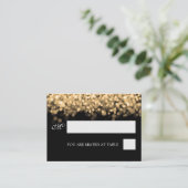 Hochzeitsspielkarten Gold Lights Platzkarte (Stehend Vorderseite)