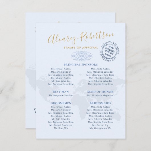 Hochzeitssponsorenpass Begleitkarte (Vorne/Hinten)