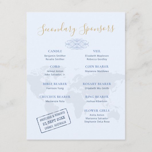 Hochzeitssponsorenpass Begleitkarte (Rückseite)