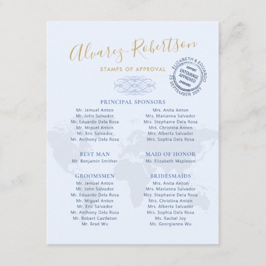 Hochzeitssponsorenpass Begleitkarte (Vorderseite)