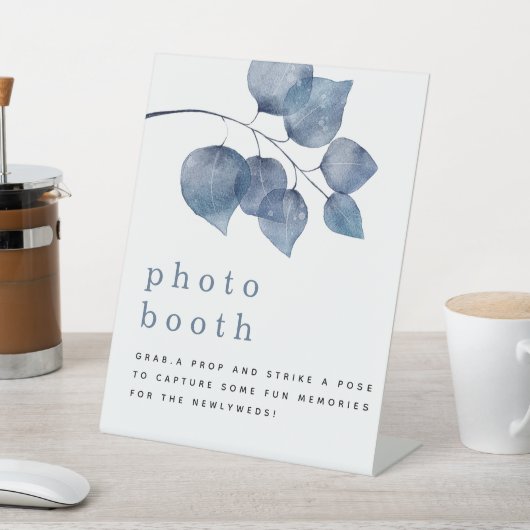 Hochzeitsstand des Blue Foliage Fotos Sockelschild (In SItu)