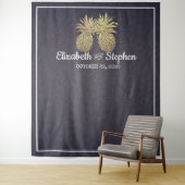 Hochzeitsstand Foto Booth Hintergrund Gold Ananas Wandteppich (Beispiel)