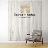 Hochzeitsstand Foto Booth Hintergrund Gold Ananas  Wandteppich (Beispiel)