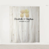 Hochzeitsstand Foto Booth Hintergrund Gold Ananas  Wandteppich (Vorderseite)