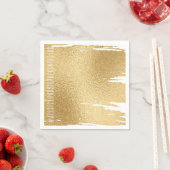 Hochzeitsstandard Napkin Elegant Gold und Schwarz Serviette (Beispiel)