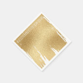 Hochzeitsstandard Napkin Elegant Gold und Schwarz Serviette (Ecke)