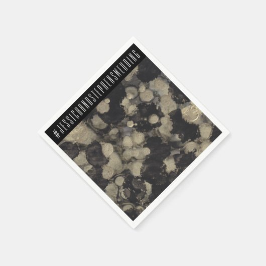 Hochzeitsstandard Napkin-Schatten von Gold und Sch Serviette (Ecke)