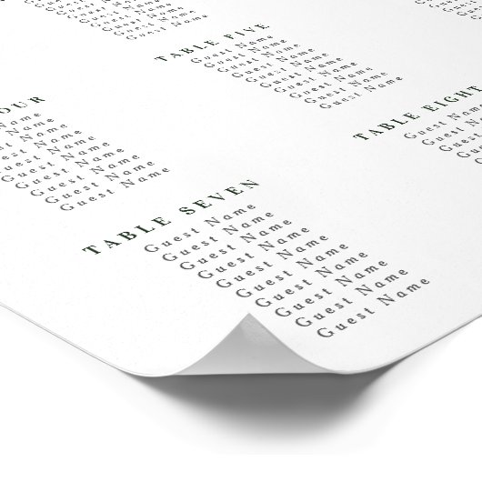 Hochzeitsstandplan für Aquarellgrün und Rosa Poster (Ecke)