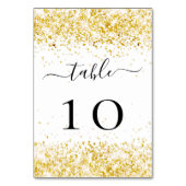 Hochzeitsstaub aus weißem Glitzer Tischnummer (Vorderseite)