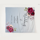 Hochzeitsstaubblauer Bordeaux-Foto im Hintergrund Wandteppich (Vorderseite (Horizontal))