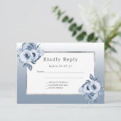 Hochzeitsstaubblütenflorale, silberne UAWG RSVP Karte (Stehend Vorderseite)