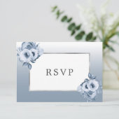 Hochzeitsstaubblütenflorale, silberne UAWG RSVP Karte (Stehend Vorderseite)