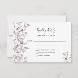 Hochzeitsstaubige Rose, weißes botanisches UAWG RSVP Karte