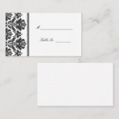 Hochzeitsstellplätze für Schwarz-Weiß-Damast Platzkarte (Vorne/Hinten)