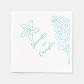 Hochzeitsstern mit blauen, weißen Papierservietten (Vorderseite)